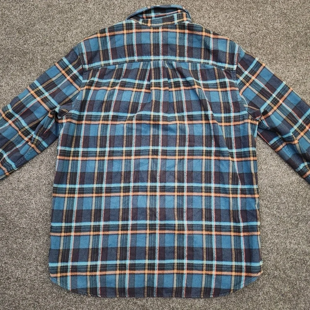 The North Face Mens Medium Blue Plaid Flannel Arroyo Long Sleeve Button Up Shirt